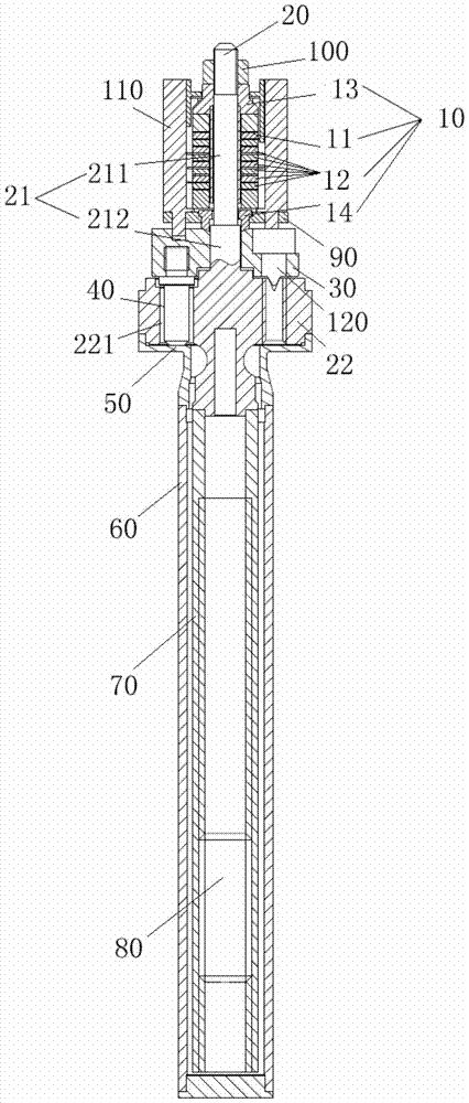 Vibrating material level switch and its vibrating device