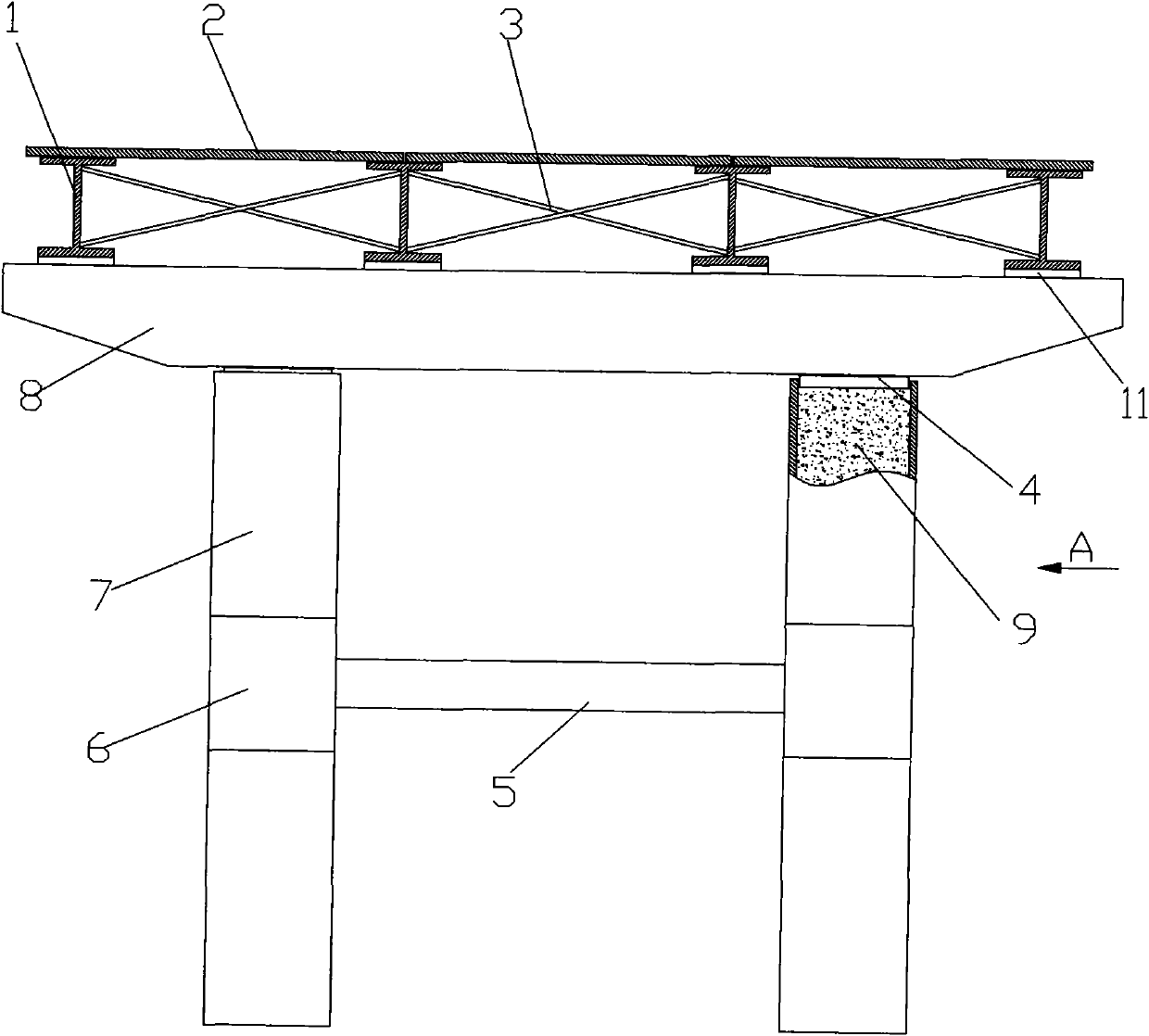 Ready-package emergency bridge and construction method for changing same into permanent bridge