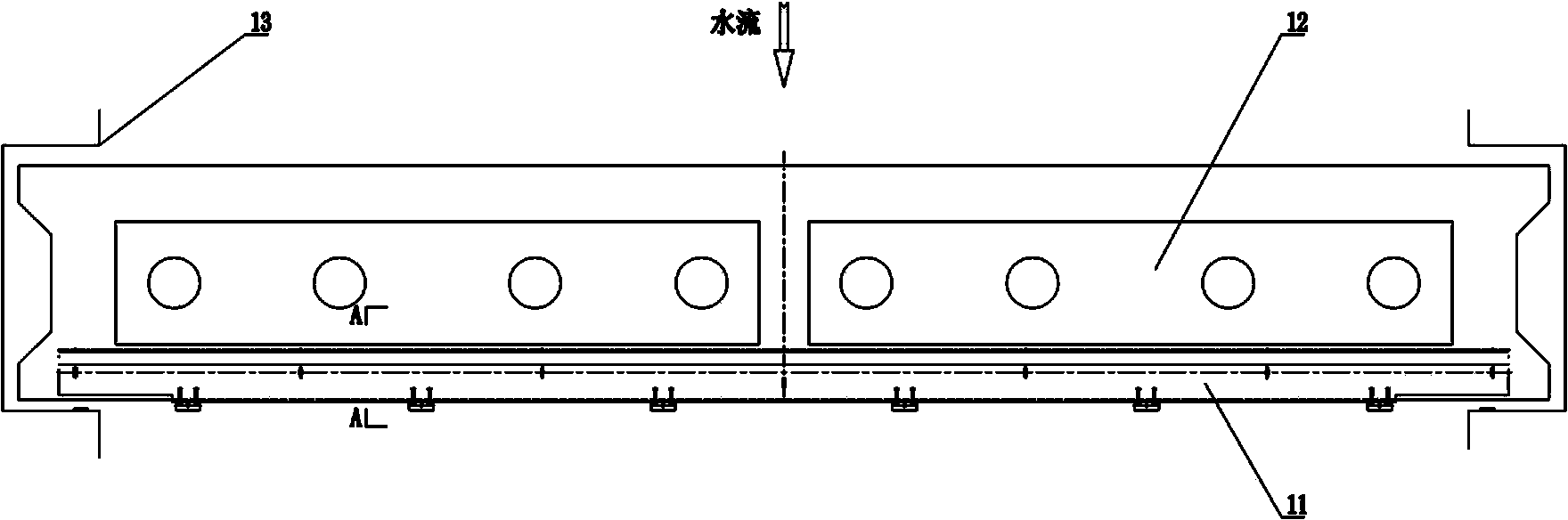 Method for mounting embedded parts of submerged gate sills and device for realizing method