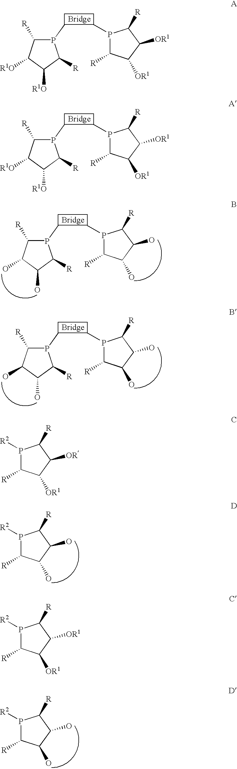 Asymmetric catalysis based on chiral phospholanes and hydroxyl phospholanes