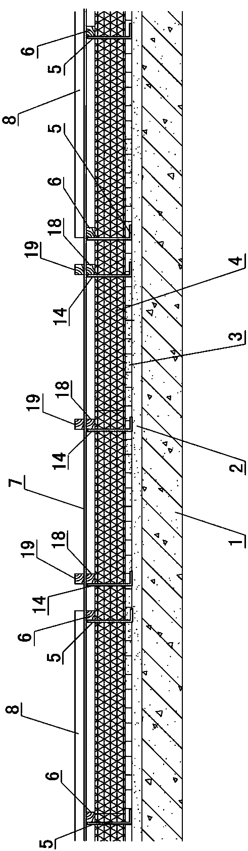 Pitched roof mounting system for solar thermal collector and construction method of pitched roof mounting system