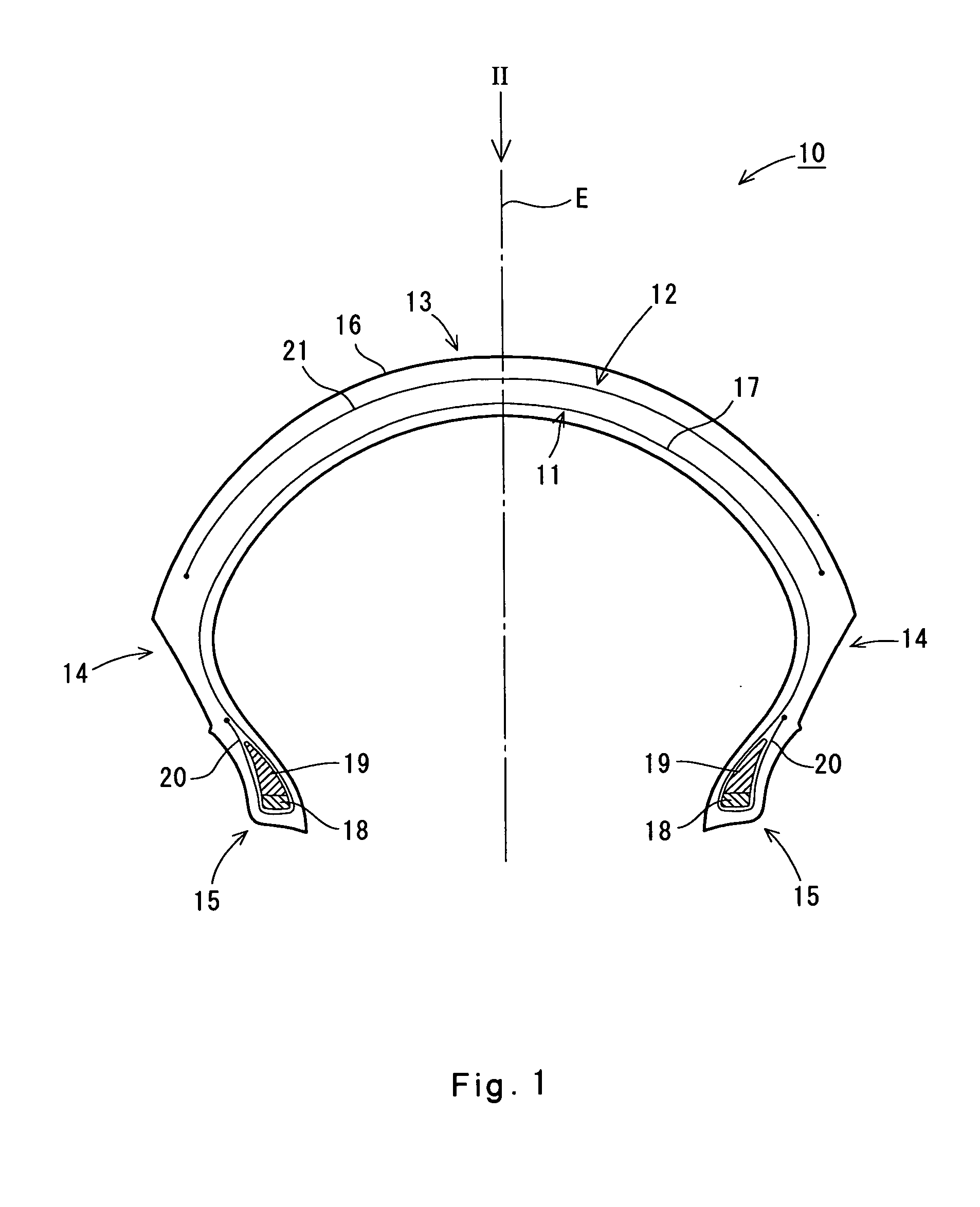 Tire for rear wheel of motorcycle