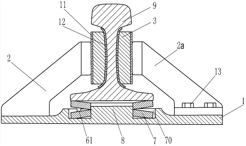 Rail fixing device with function of vertical guidance