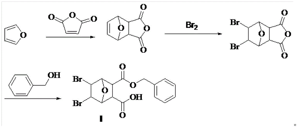 Bromonorcantharidin monoacid benzyl ester and its synthesis method and application