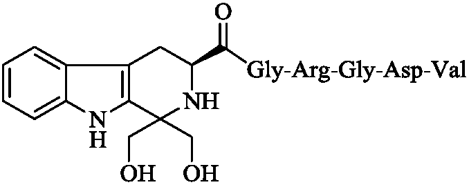 Synthesis, activity and application for 1, 1-dihydroxymethyl-tetrahydro-beta-carboline-3-formyl-GRGDV