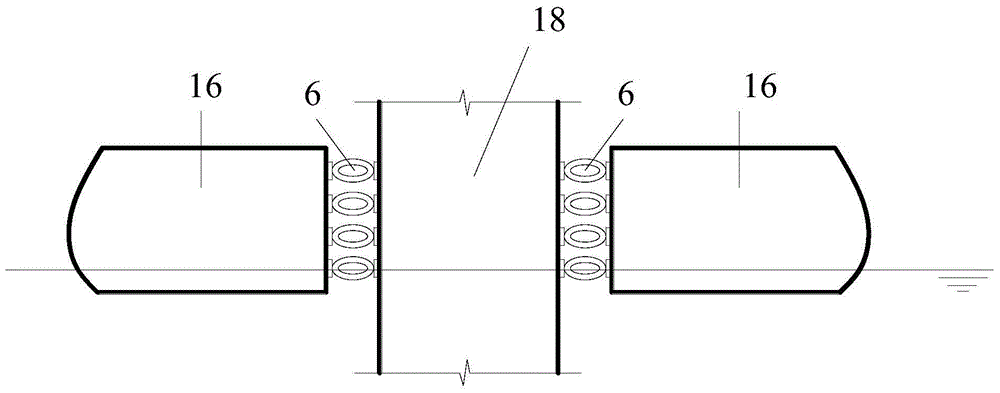 A floating frp tooth-shaped buffer energy-absorbing anti-collision device