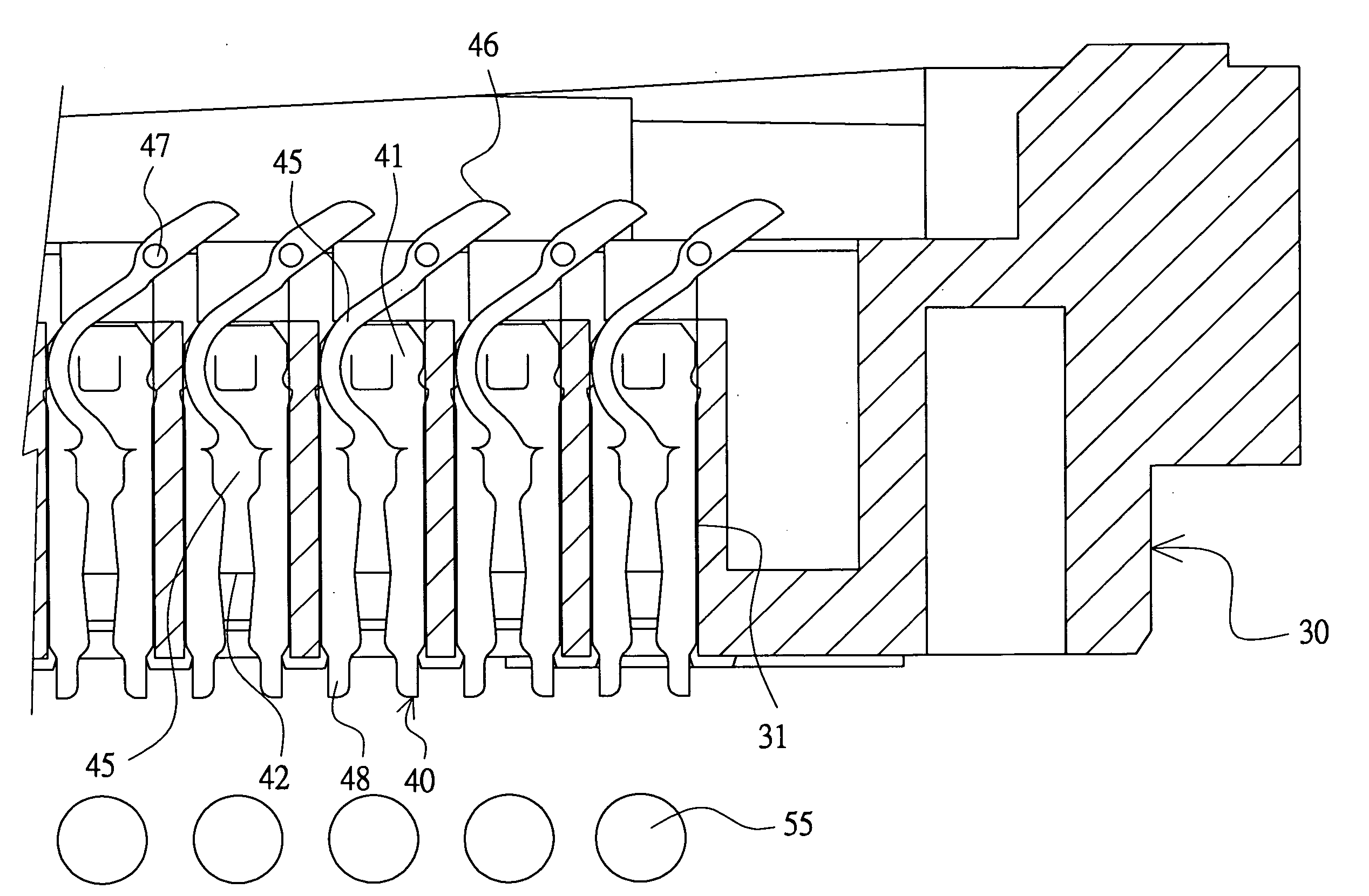 Terminal structure of electrical connector