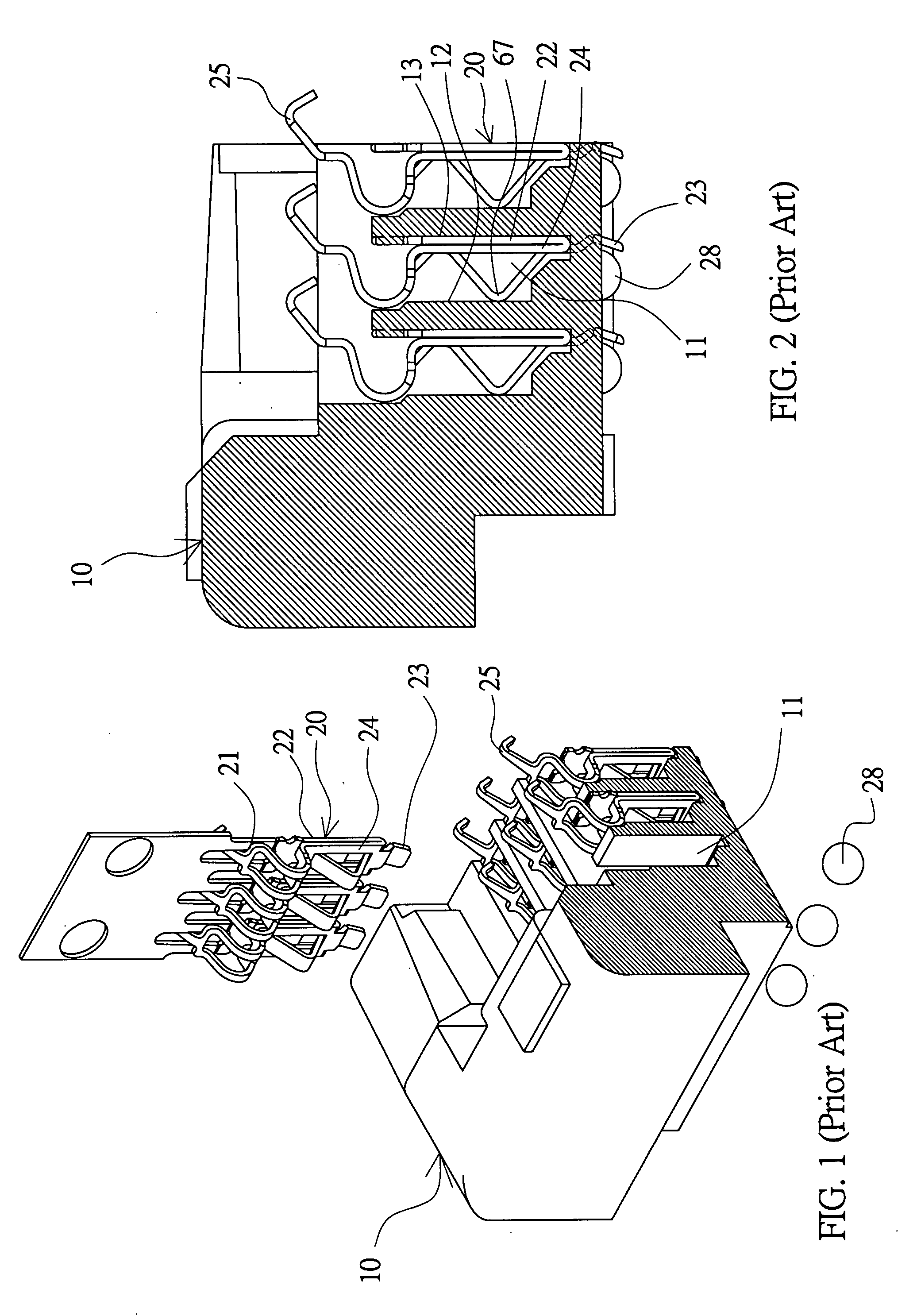 Terminal structure of electrical connector