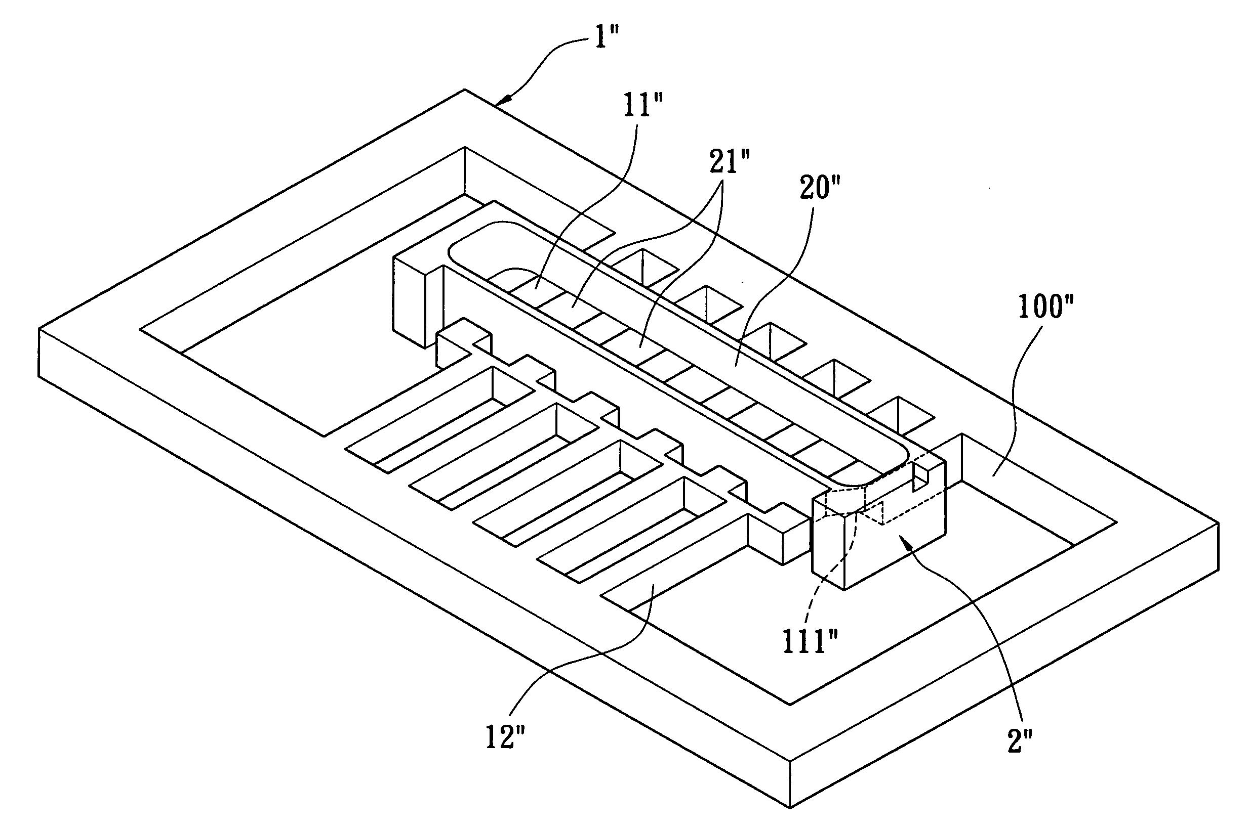 LED chip package structure with a plurality of thick guiding pins and a method for manufacturing the same