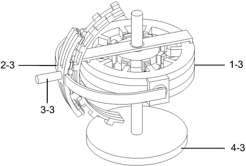 Combined type two-degree-freedom mixed type stepping motor with orthogonal cylindrical structure for robot and application thereof
