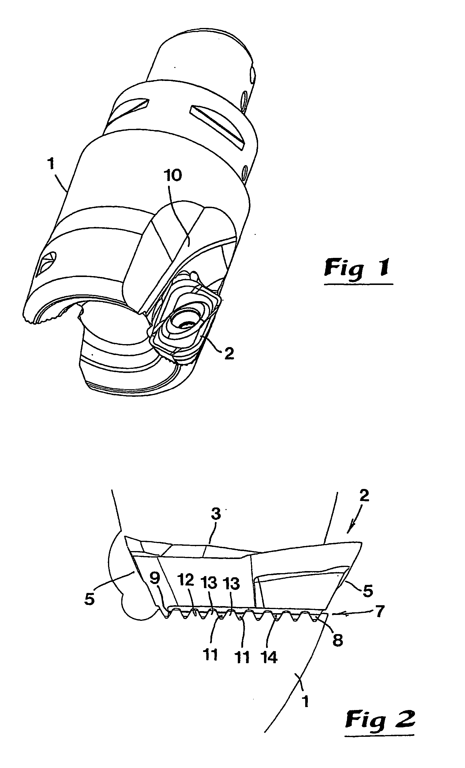Tool and toolholder for chip forming machining