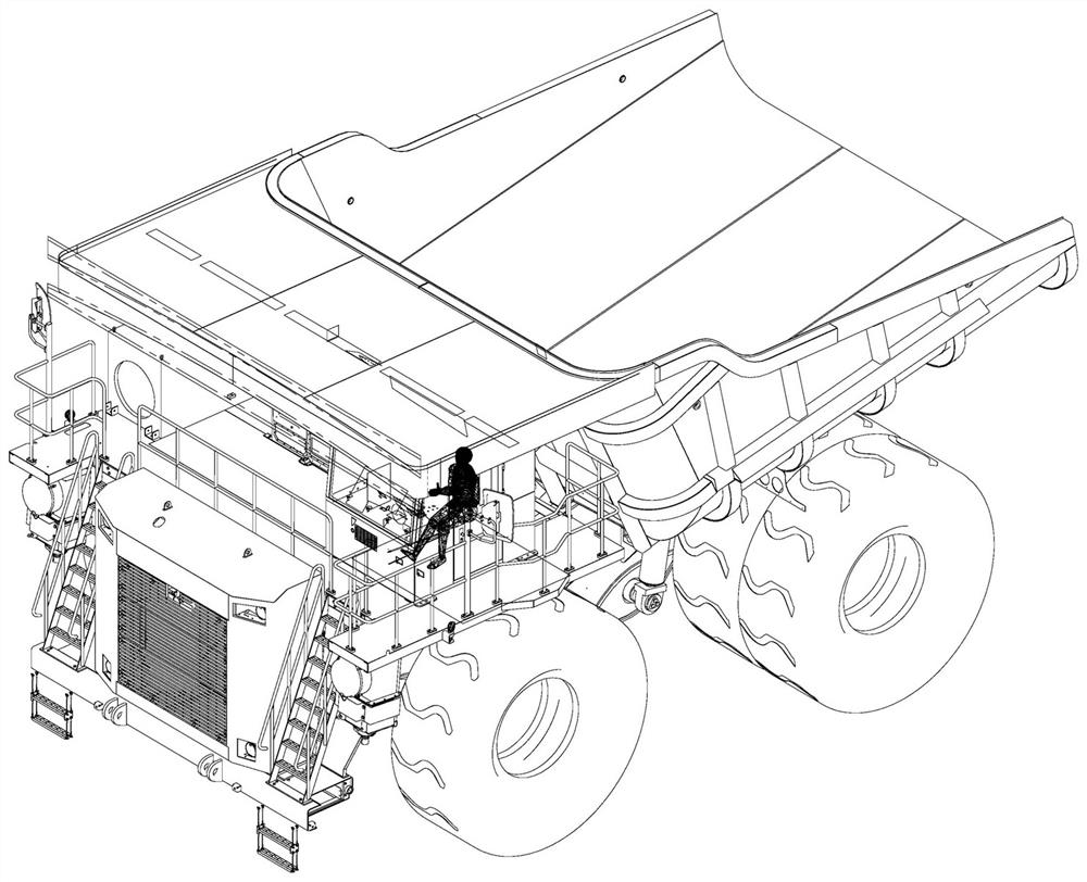 Visual field checking method for mining dump truck