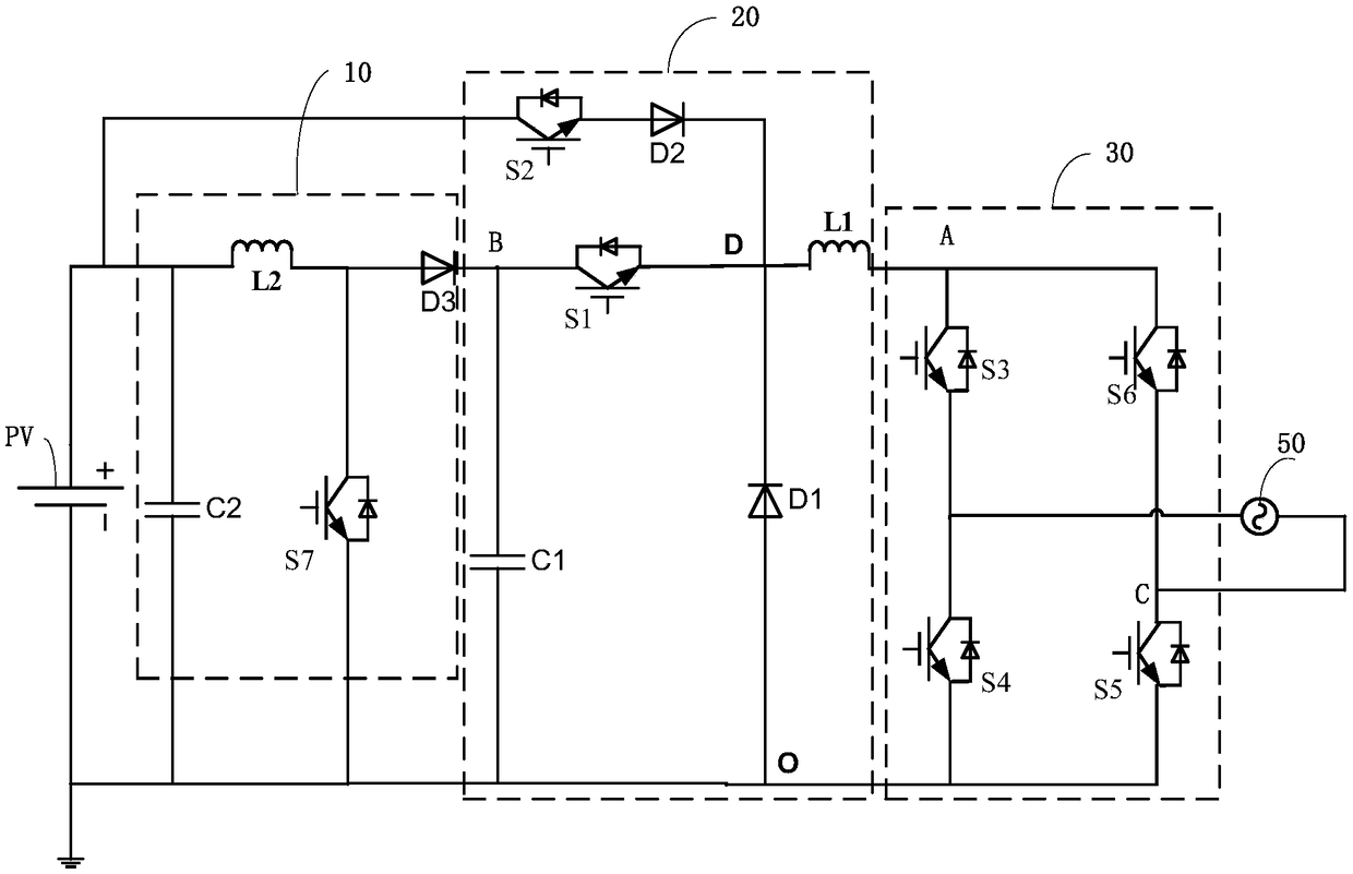 Solar inverter circuit