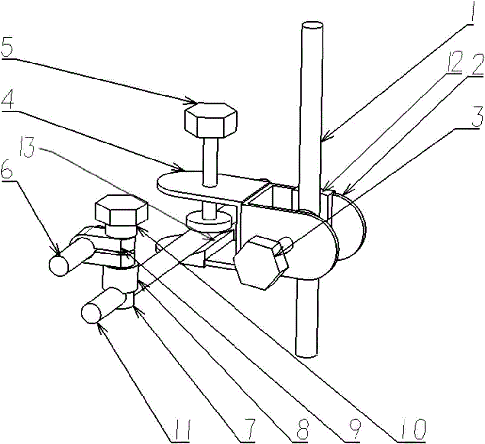 Microphone fixing device for measuring interior noises at ear positions of driver