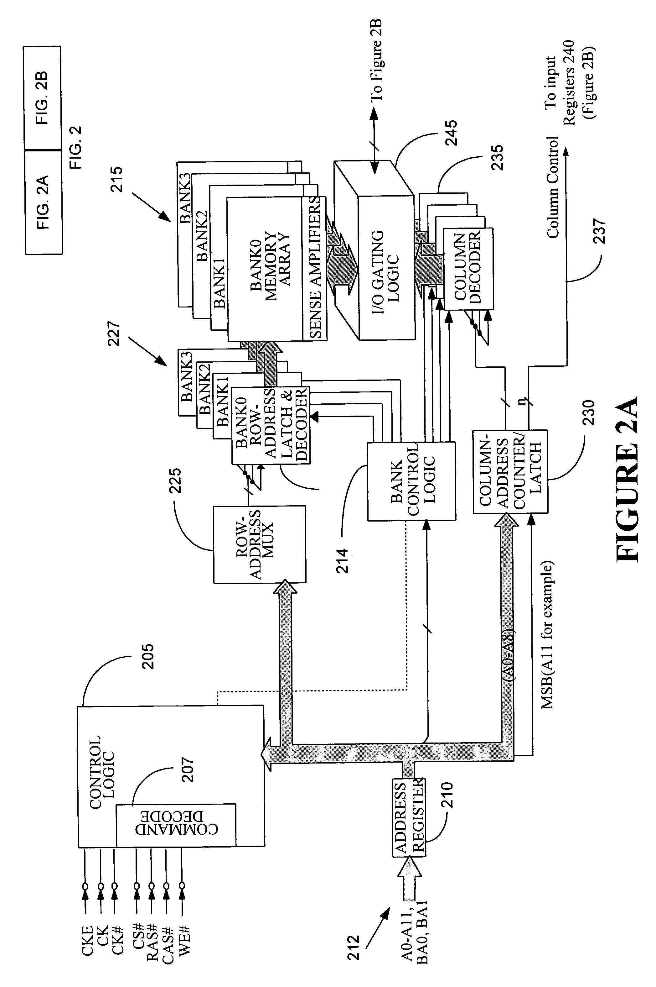 Method and apparatus for accessing a dynamic memory device by providing at least one of burst and latency information over at least one of redundant row and column address lines