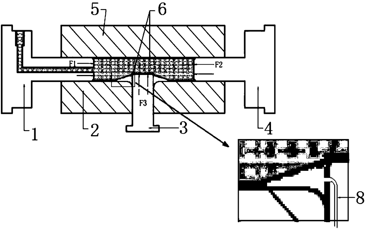 T-pipe bulging forming device and bulging forming method for branch pipe of T-pipe