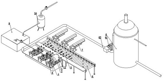 Full-automatic supply line for canned chlorine