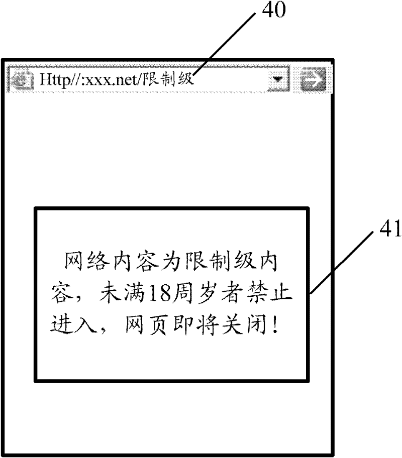 Network content restricted browsing control system and method