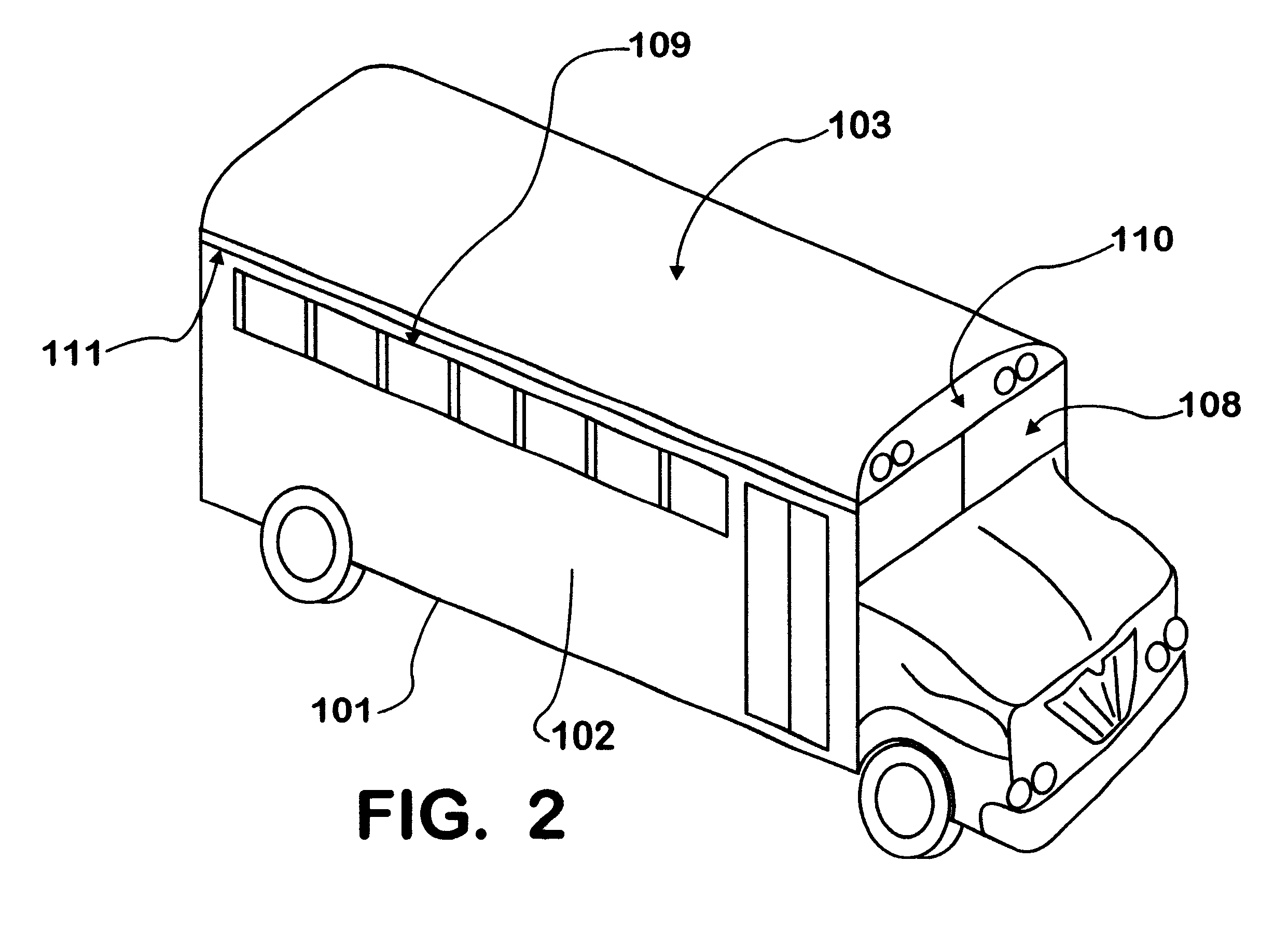 Unitized bus vehicle roof