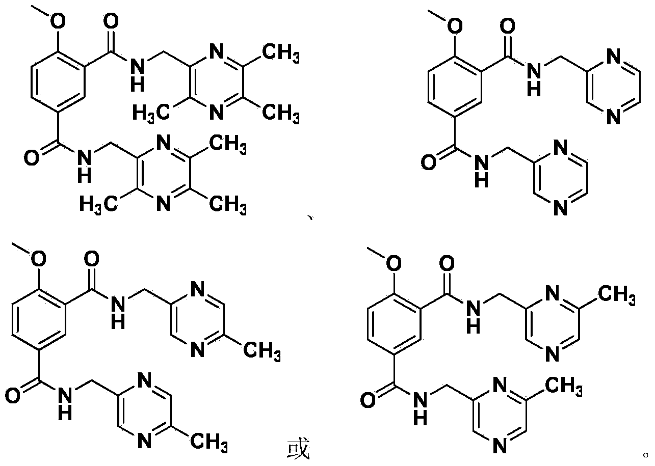 Picotamide analogues as well as preparation method and application thereof