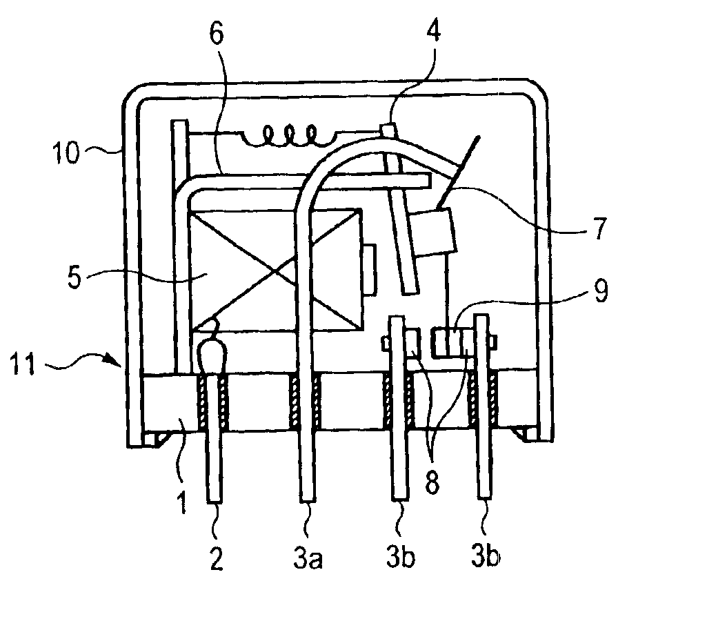 Direct current load breaking contact point constitution and switching mechanism therewith