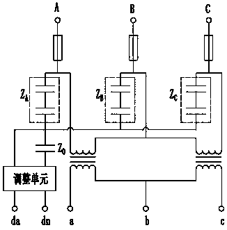 Combined voltage transformer with zero-sequence voltage output function