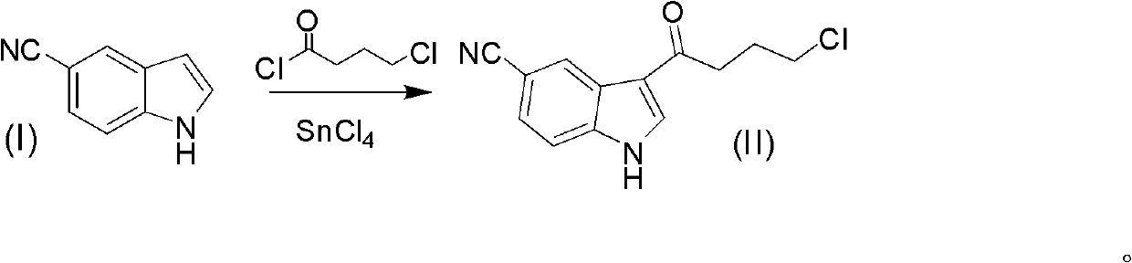 Method for preparing 3-(4-chlorobutyryl)-1H-indole-5-methylcyanogen