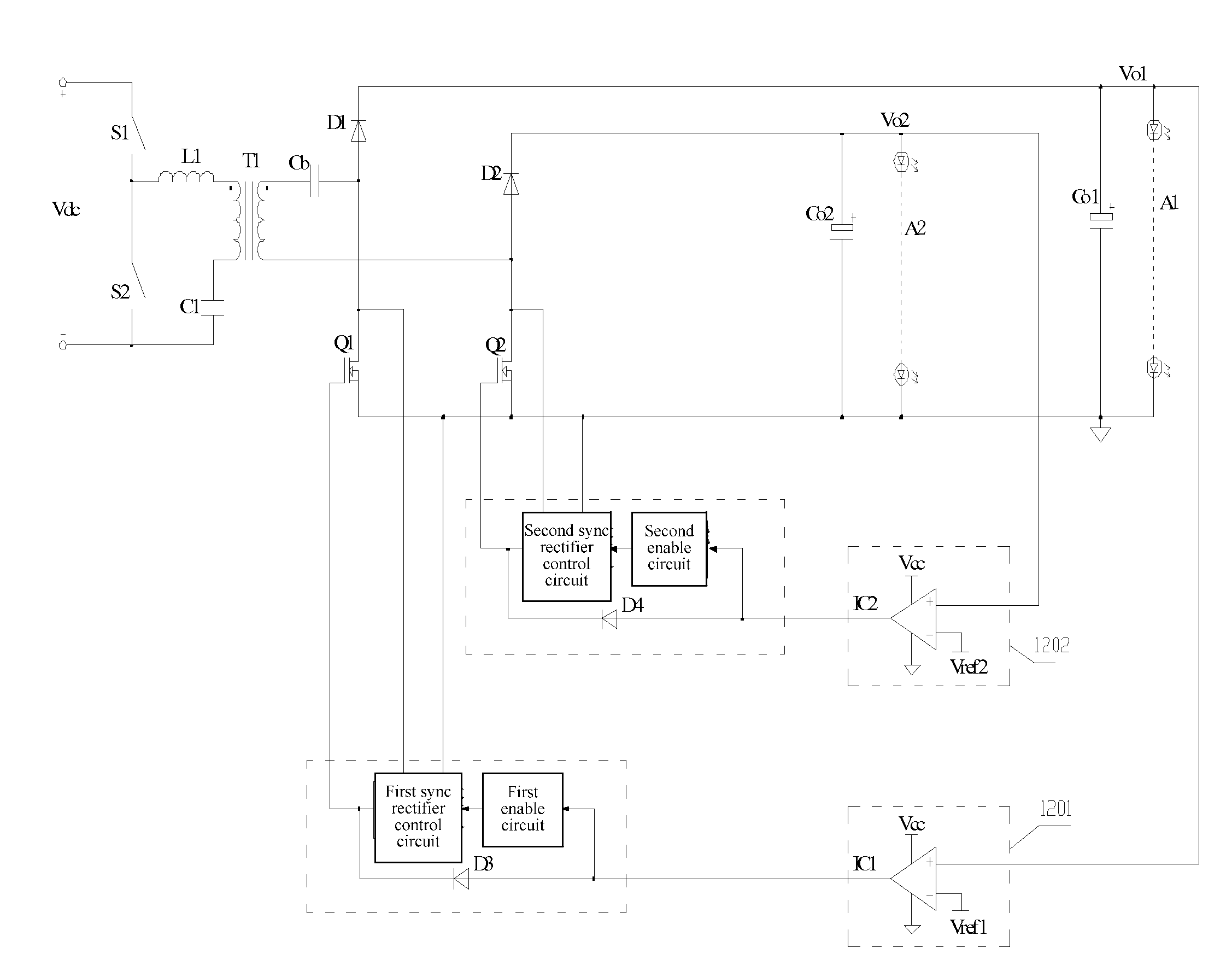 Power supply circuit for multi-path light-emitting diode (LED) loads