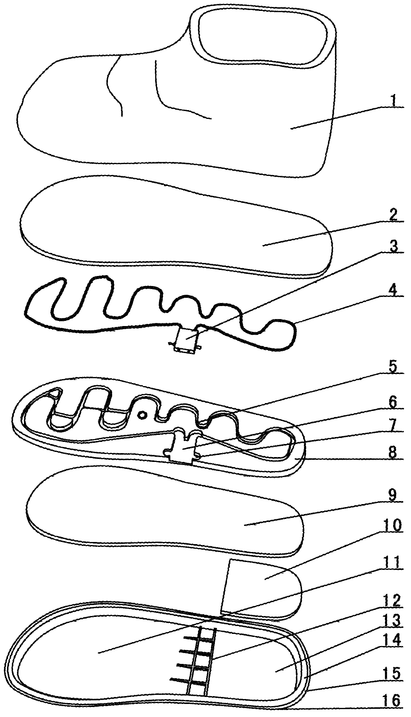 Electric heating shoe