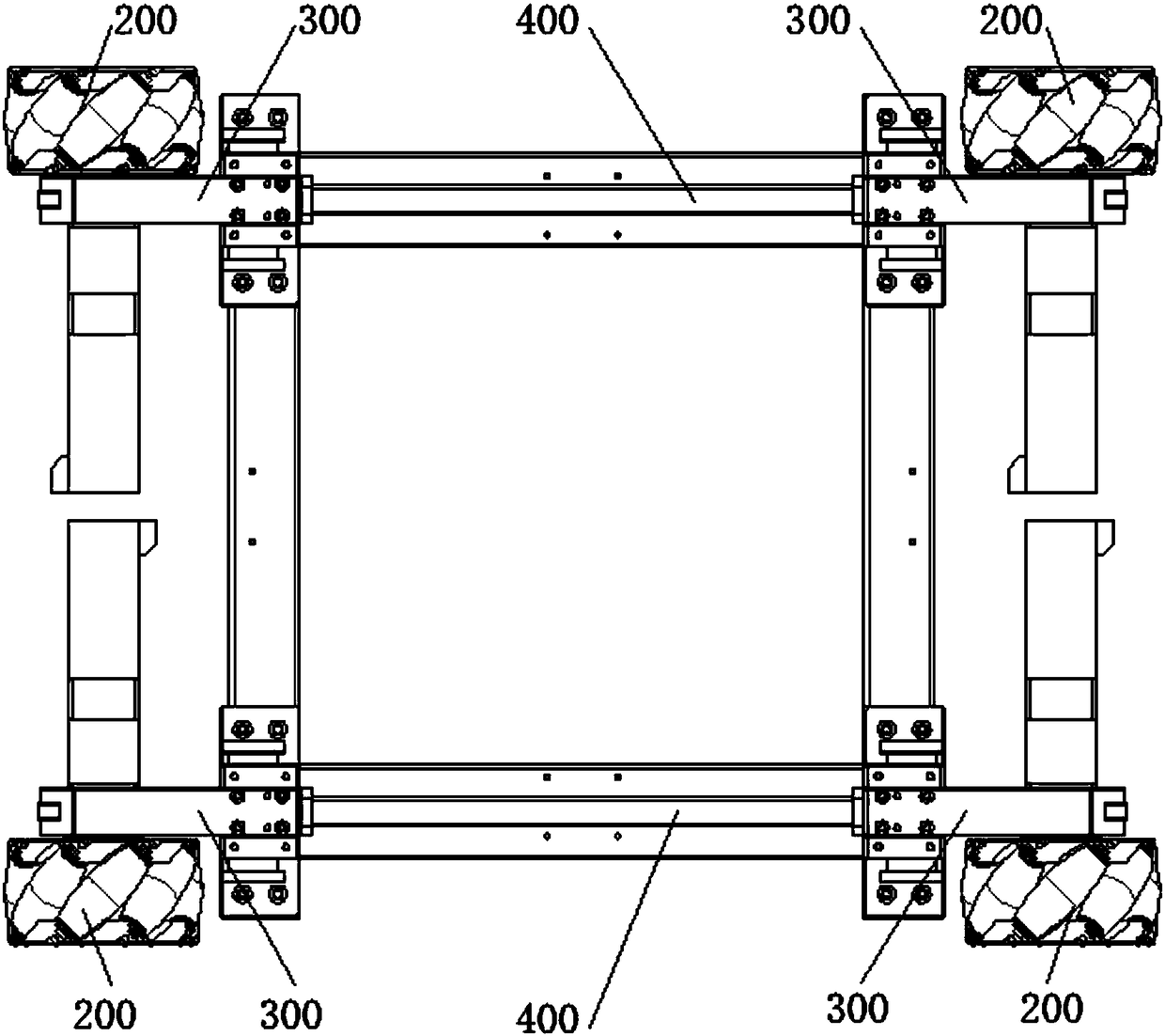 Chassis structure for AGV (Automated Guided Vehicle)