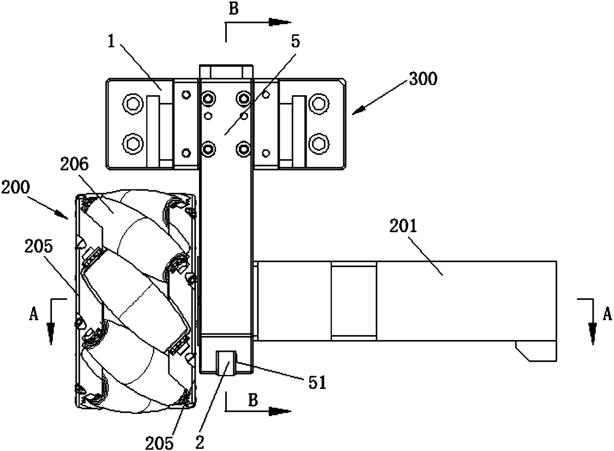 Chassis structure for AGV (Automated Guided Vehicle)