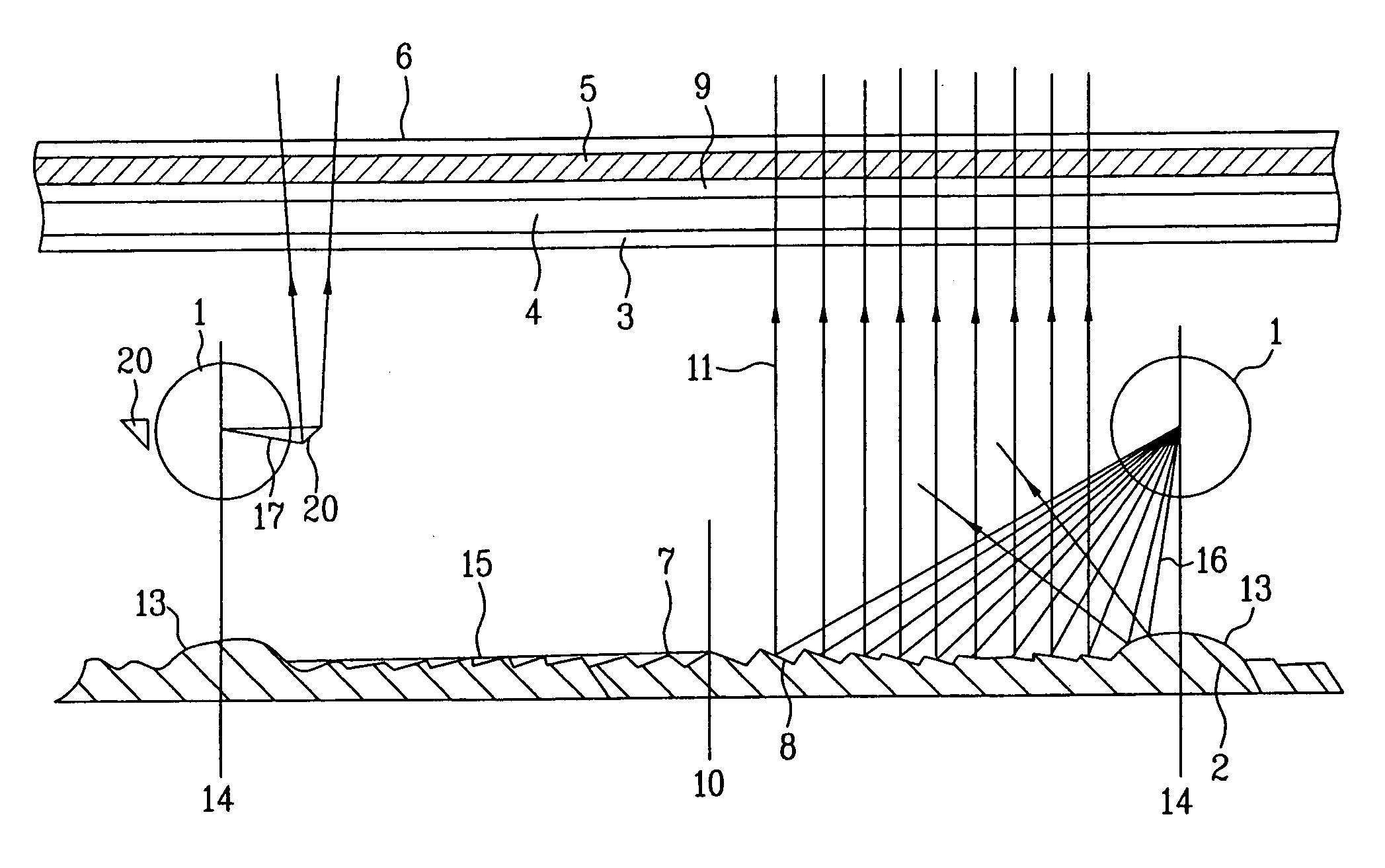 Backlight unit of liquid crystal display device and reflective means therein