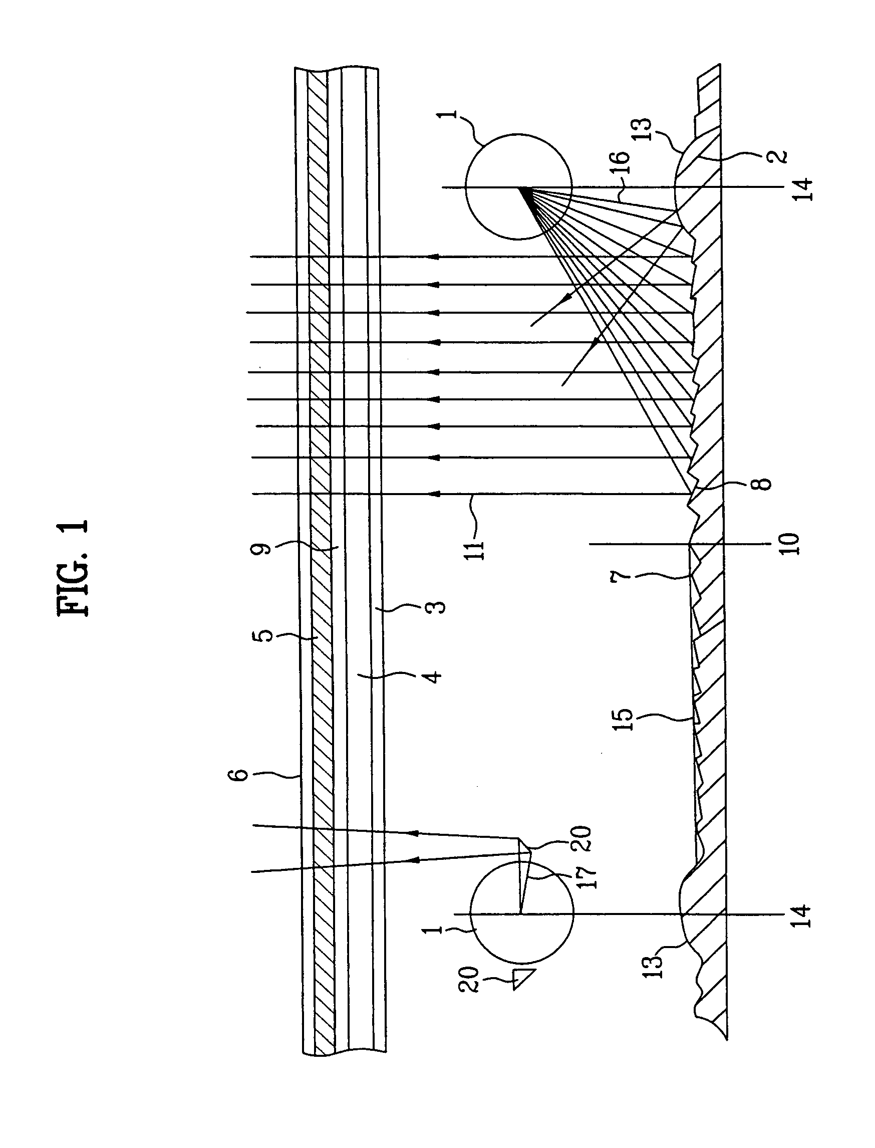 Backlight unit of liquid crystal display device and reflective means therein