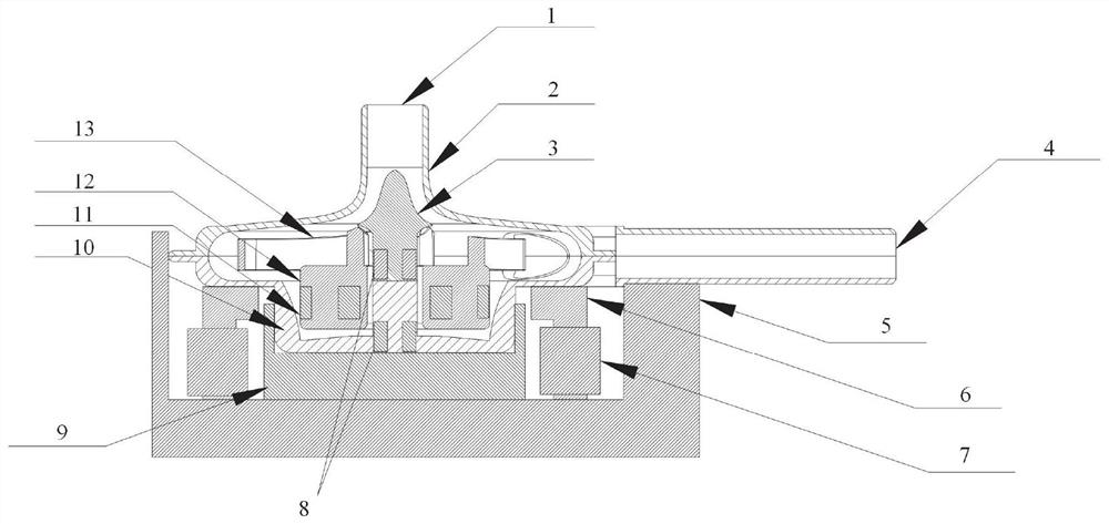 In-vitro centrifugal magnetic suspension artificial heart pump and using method