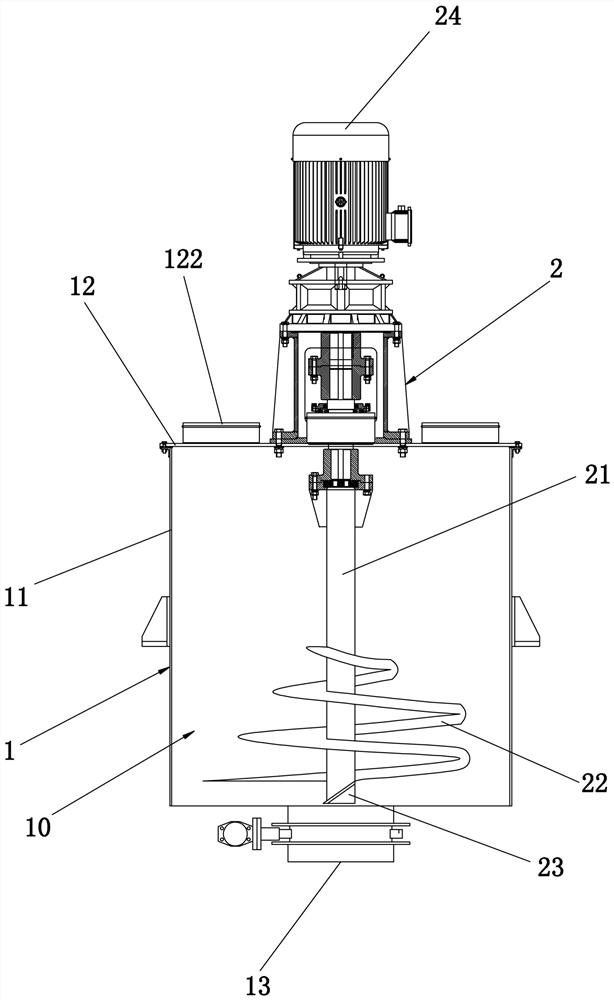 Foam concrete stirring device and method