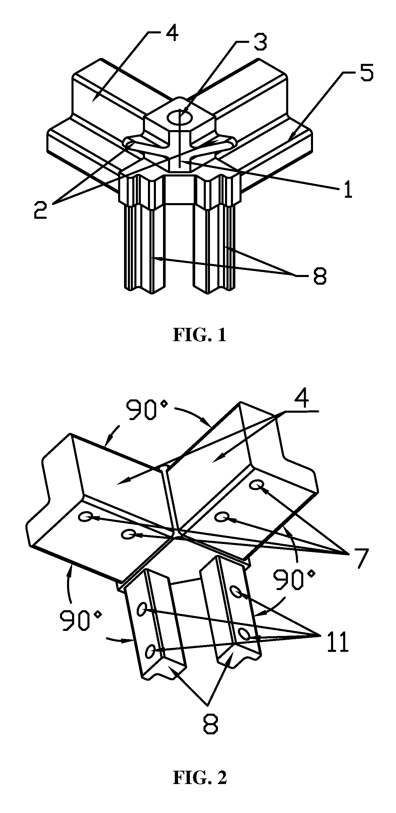 Three-way connector for cabinet frame