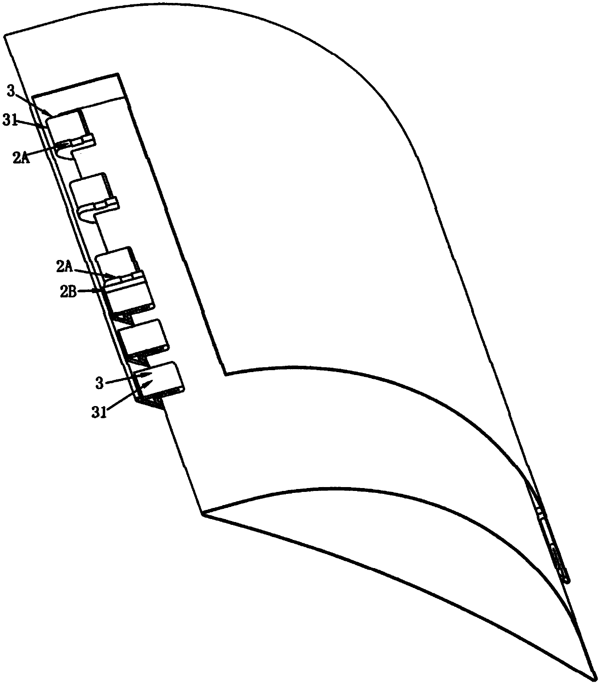 Contact sliding telescopic fan blade