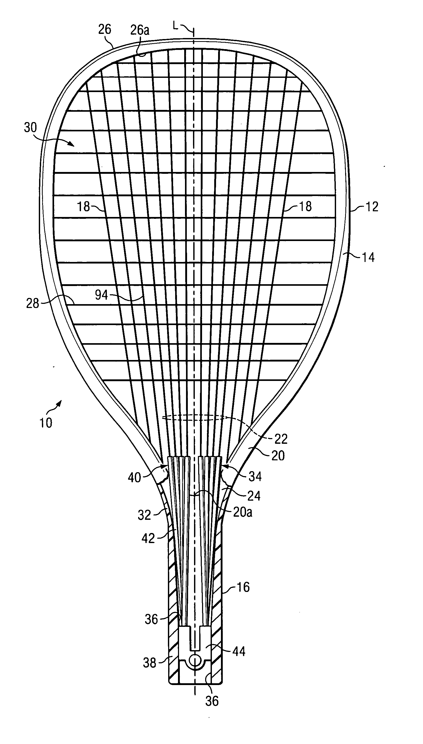 Stringing indicia for sports racquets