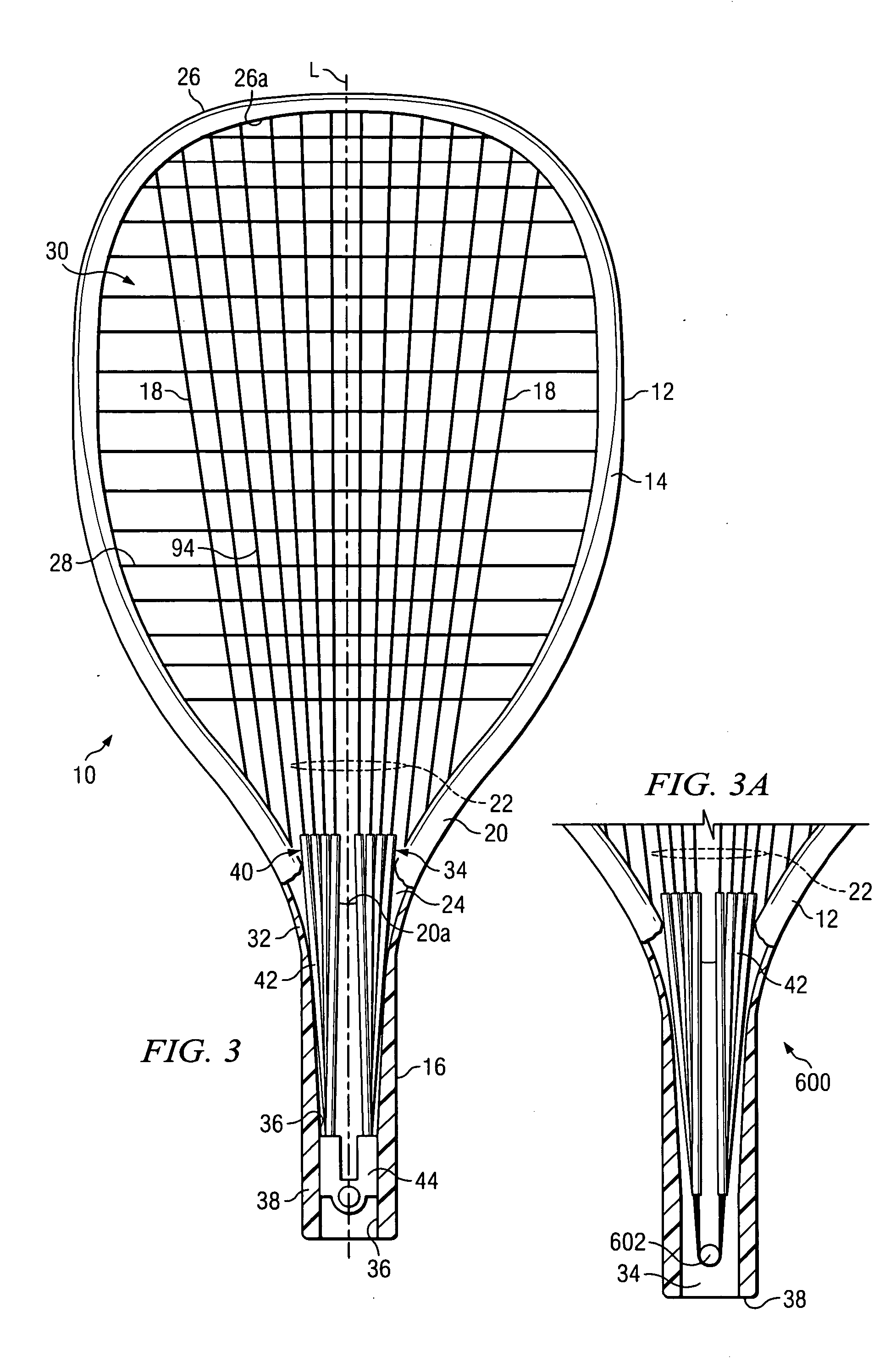 Stringing indicia for sports racquets