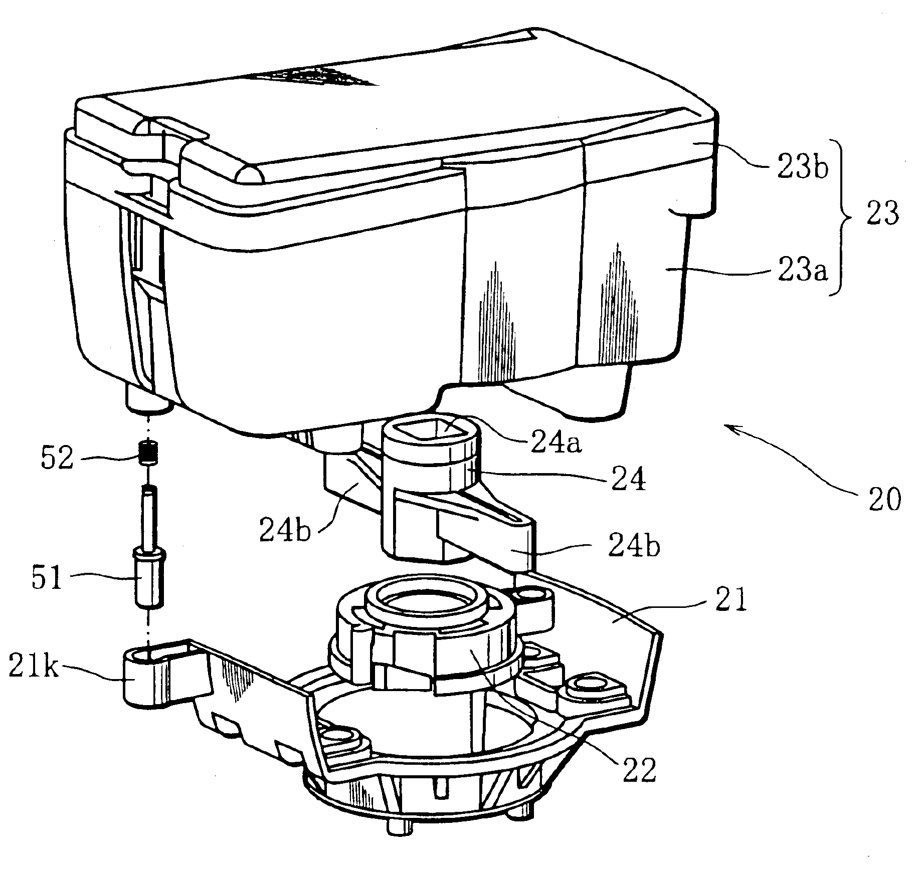Actuator for driving rotary valve actuator and valve device with the actuator