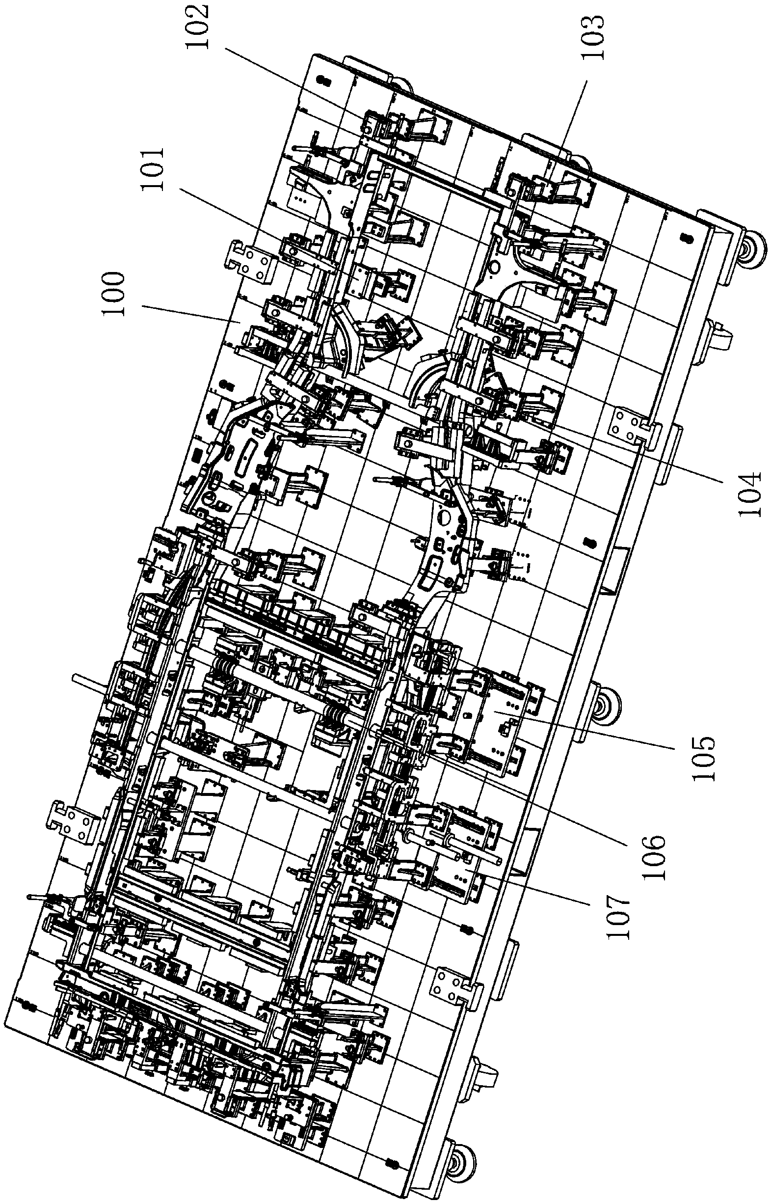 Building-block detecting tool special for detecting longitudinal beam assembly on bottom side of vehicle