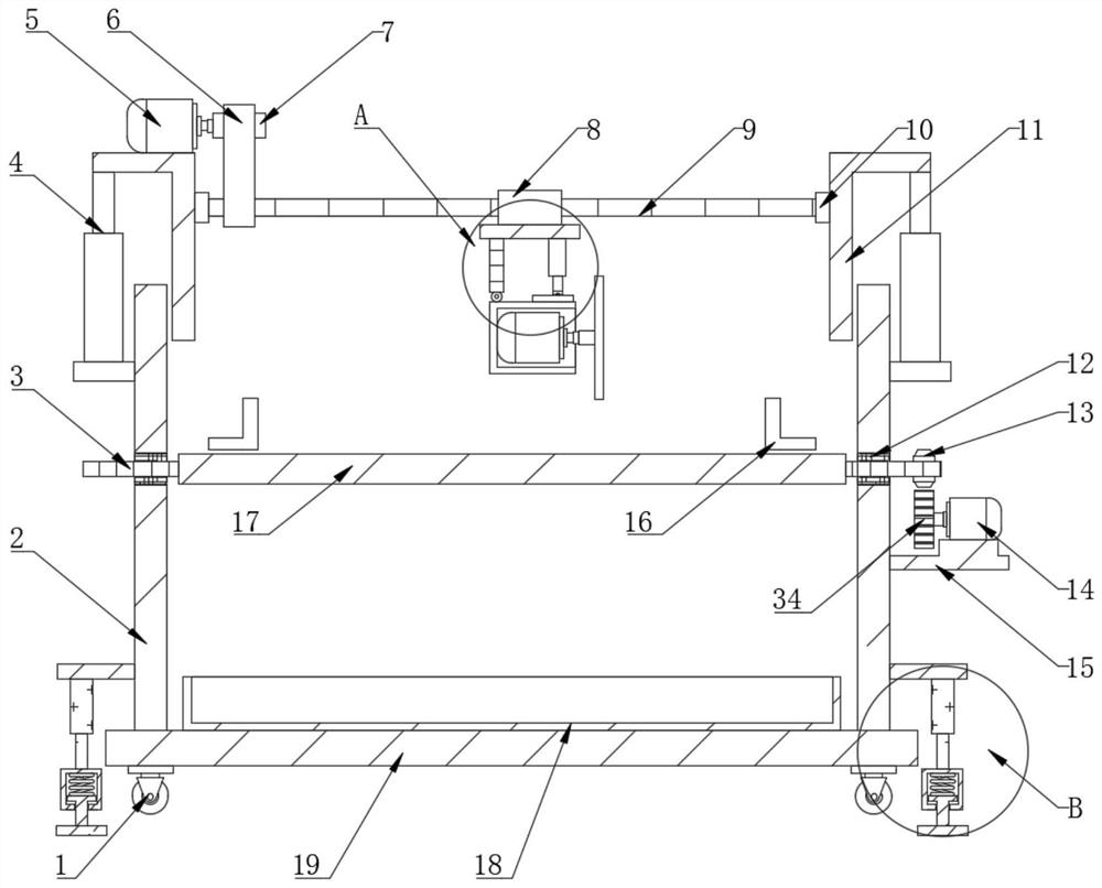 Multidirectional wood cutting device for wooden door processing