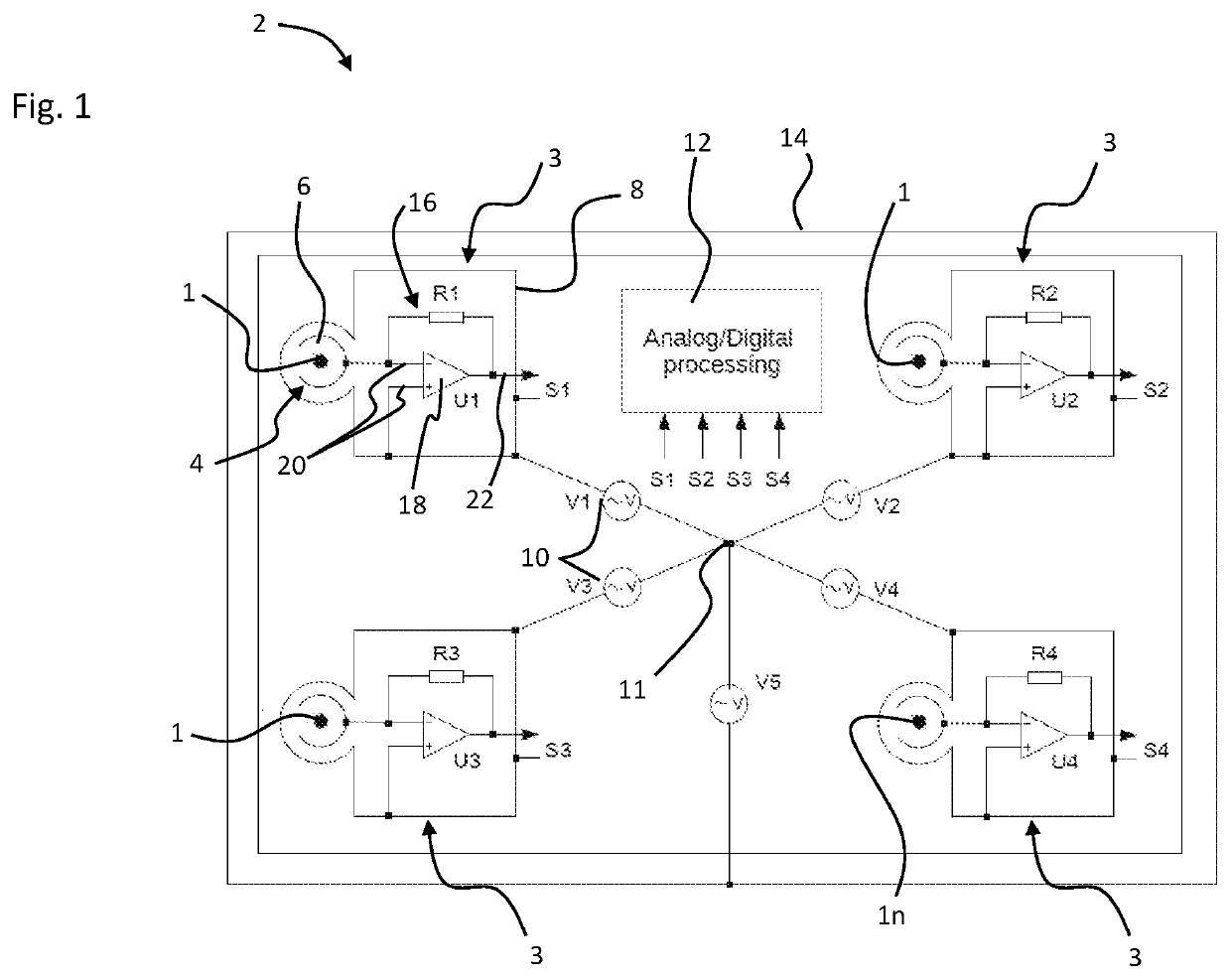 Contactless voltage transducer