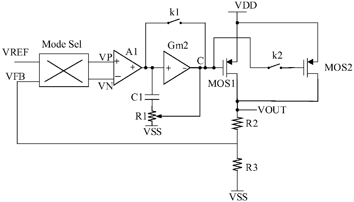 Low dropout voltage stabilizer