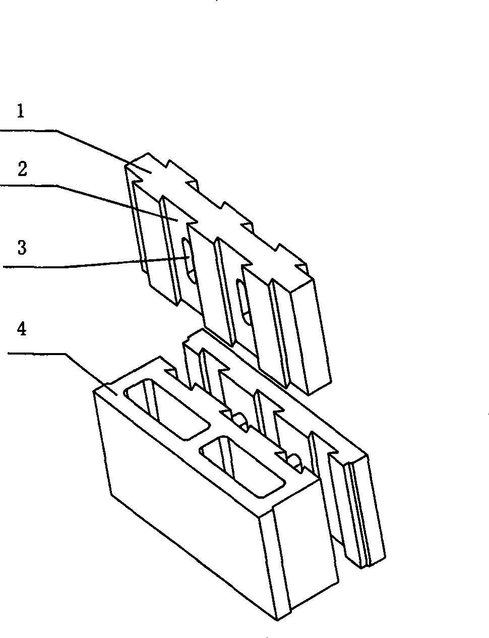 Thermal insulation concrete brick and special synchronous core-building apparatus