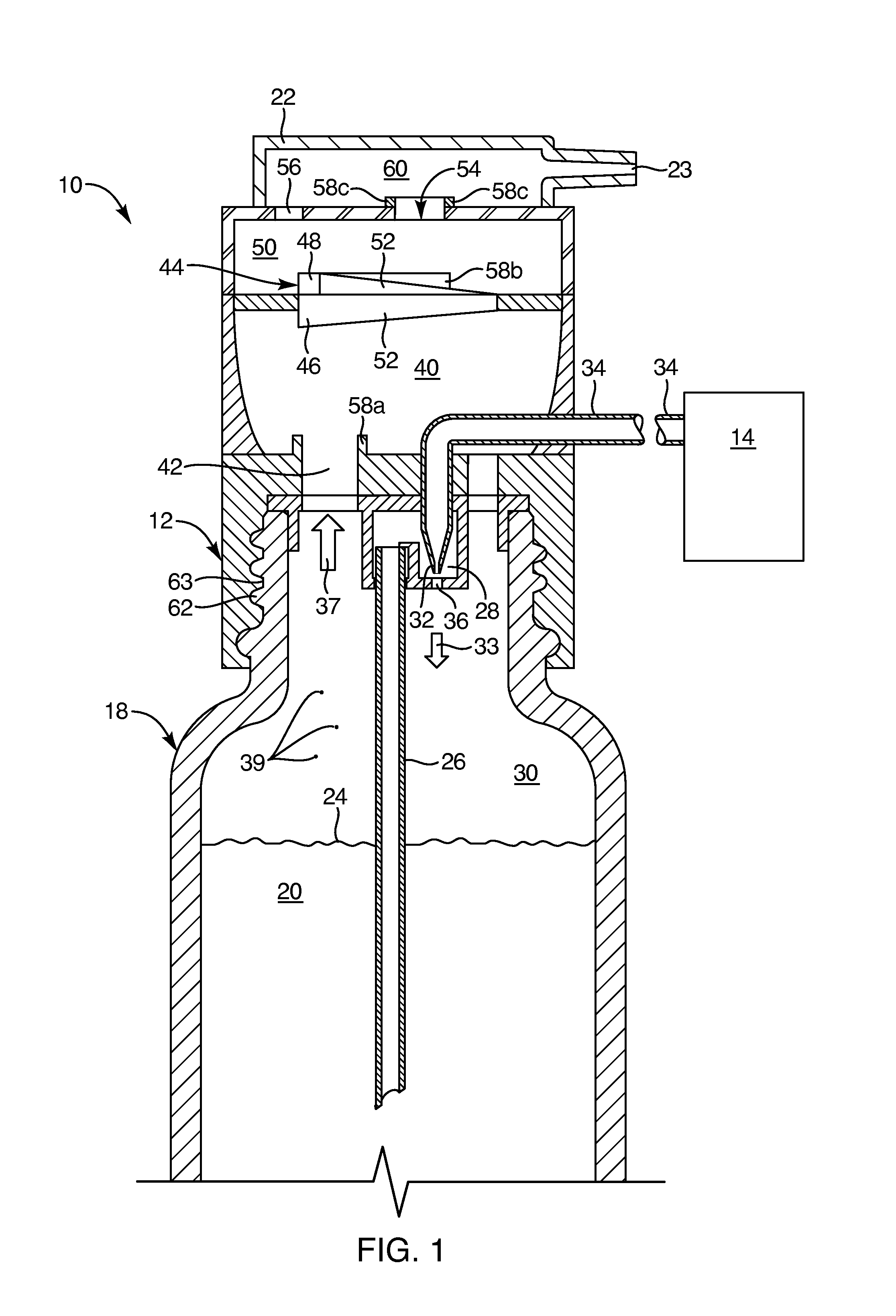 Axial, triple-separation, diffusion apparatus and method