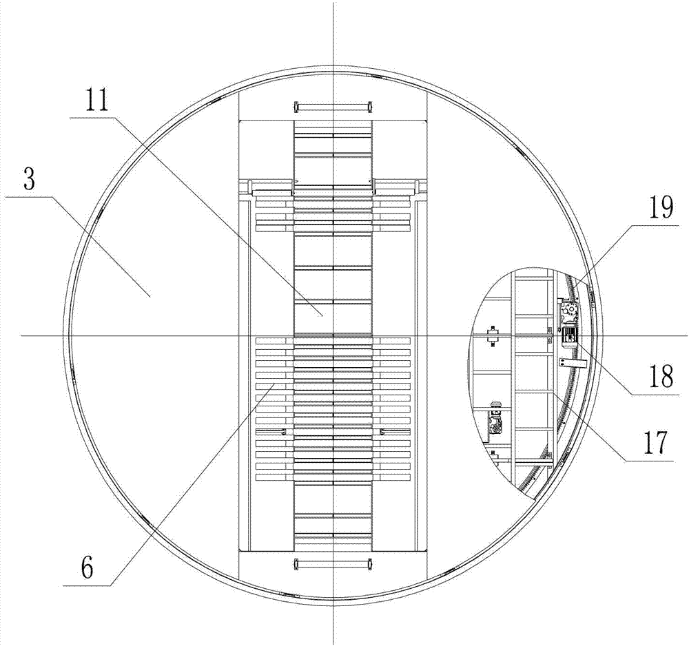 Three-dimensional garage elevator with opening and closing rotary disc at top part