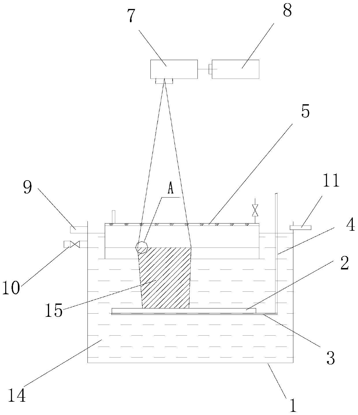 Non-contact fluid infusion photocuring device and working method thereof