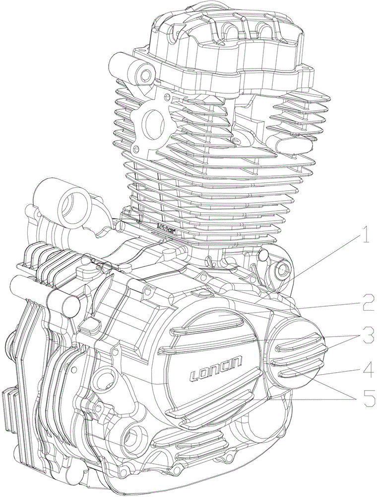 Cooling type motorcycle engine crankcase side cover, crankcase and its motorcycle