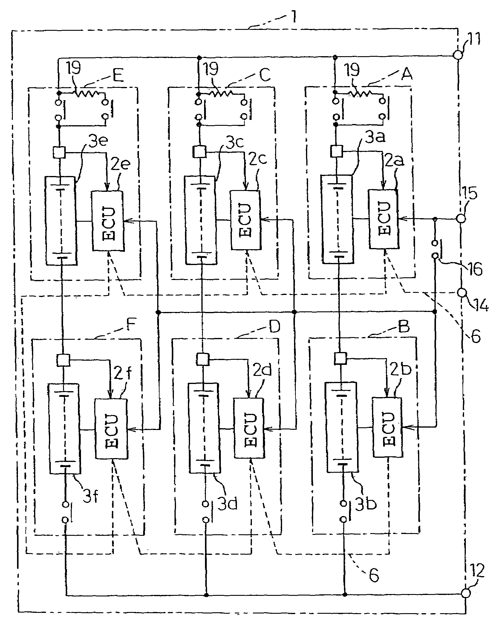 Battery power source device of electric power vehicle